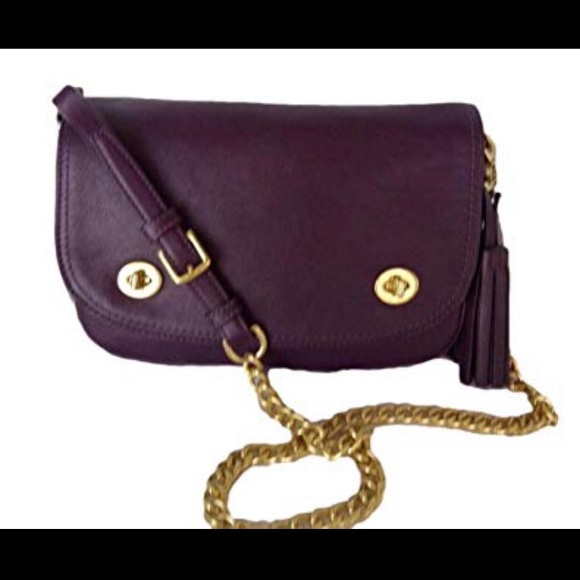 Coach Handbags - Purple Coach Legacy cross body leather bag